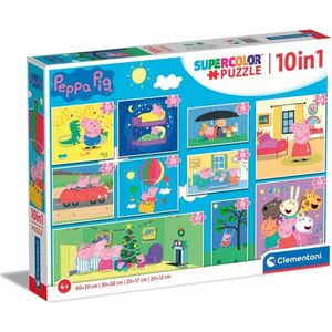 Clementoni - Peppa Pig - Puzzelset - 10 in 1 - 18/30/48/60 stukjes