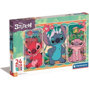 Clementoni - Disney Supercolor Stitch - Puzzel - Multikleur - 24 Maxi-onderdelen