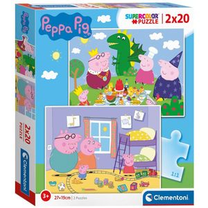 Clementoni - Peppa Pig - Puzzel - 2x20 Stukjes - Voor Kinderen - Vanaf 3 Jaar