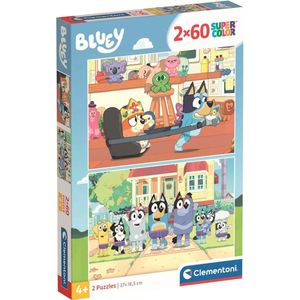 Clementoni Legpuzzel Super Color Bluey, 2x60st.