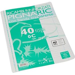 Pigna 02194590C Vervanging met versterkte band, 0C-strepen, lijnen voor 4° en 5° primair, 80 g/m² papier, 40 vellen
