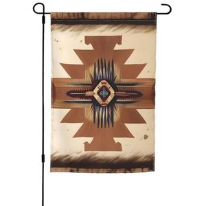 Uniek ontwerp met Indiaanse patronen, geschikt voor alle seizoenen, dubbelzijdig grafisch ontwerp, 30 x 45 cm tuinvlag, decoratieve vlag voor buiten, verfraaien uw tuin