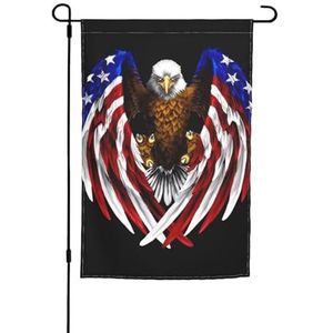 Amerikaanse vlag patriottische adelaar uniek ontwerp, geschikt voor alle seizoenen, dubbelzijdig grafisch ontwerp, 12x18 inch tuinvlag, decoratieve vlag voor buiten, verfraaien uw tuin