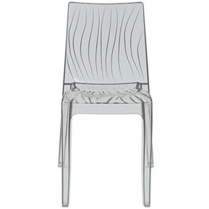 Grandsoleil op transparante polycarbonaat stapelbare stoel, Grandsoleil_S6326TR-P Duin 54 x 50 x 84 cm Grijs