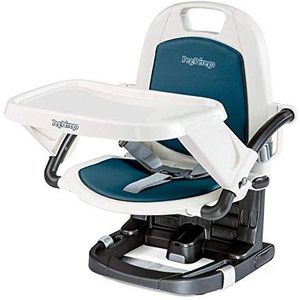 Peg Perego Rialto Alzasedia Draagbare en verstelbare babystoel, compacte sluiting, afneembaar dienblad, reiskinderstoel voor kinderen van 6 maanden tot 3 jaar (0-15 kg), petrol
