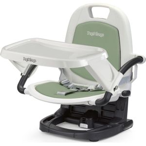 Peg Perego Rialto Alzasedia Draagbare en verstelbare babystoel, compacte sluiting, afneembaar dienblad, reiskinderstoel voor kinderen van 6 maanden tot 3 jaar (0-15 kg), mint