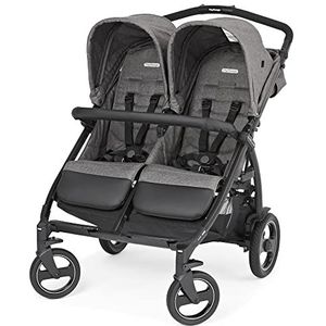 Peg Perego Book For Two Tweelingkinderwagen, reissysteem, compacte sluiting, zachte wielen en kwarts