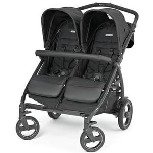 Peg Perego Book For Two Tweelingkinderwagen, reissysteem, compacte sluiting, zachte wielen en leisteen