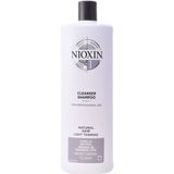 Nioxin Professional System 1 Cleanser 1000ml - Normale shampoo vrouwen - Voor Alle haartypes