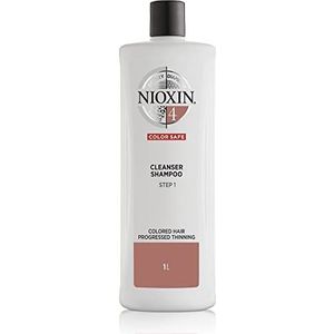 NIOXIN System 4 Cleanser Shampoo (1 liter), shampoo tegen haaruitval voor gekleurd, zichtbaar dunner