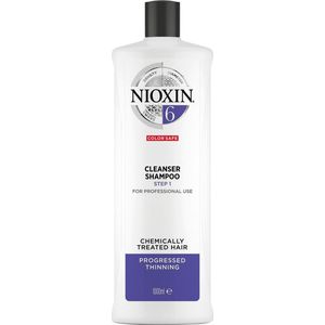 Nioxin System 6 Color Safe Cleanser Shampoo Reinigende Shampoo  voor Chemisch Behandeld Haar 1000 ml