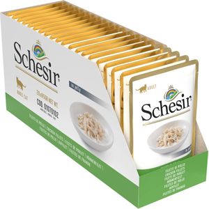 Schesir Cat Jelly Kippenfilet, kattenvoer nat in gelei, 20 zakjes x 85 g