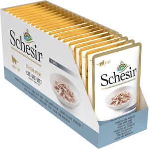 20x Schesir Kattenvoer Tonijn - Heek in Gelei 85 gr