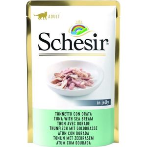 20x Schesir Kattenvoer Tonijn - Zeebrasem in Gelei 85 gr