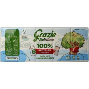 Grazie - EcoNatural - Zakdoeken - 100% Gerecycled - Ongebleekt Papier