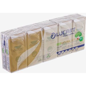 Lucart - Econatural - papieren zakdoekjes - 24 pakken van 10 stuks - 4 laags - 100% circulair en klimaatneutraal product