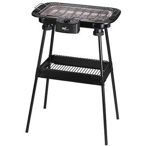 Melchioni Family | BBQ2 Elektrische vloergrill 2000 W - zwart, volledig demonteerbaar, grillafmetingen 38 x 22 cm, geïntegreerde thermostaat