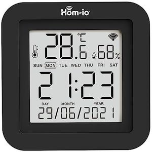 Hom-Io Smart IR Remote Display met wifi, universele repeater tv-afstandsbedieningen, intelligente apparaatbediening, temperatuur- en luchtvochtigheidsherkenning, kleur zwart
