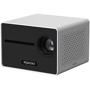 IRRADIO Draagbare HD-beamer, 2500 lumen, spiegelfunctie voor smartphone en tablet, projector met lcd-technologie en ledverlichting, zwart