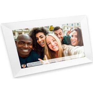 Digitale fotolijst Smart 25,4 cm (10 inch) met display 1280 x 800, wifi, app iOS en Android, witte digitale fotolijst voor het afdrukken van foto's van gesigneerde mobiele telefoon IRRADIO