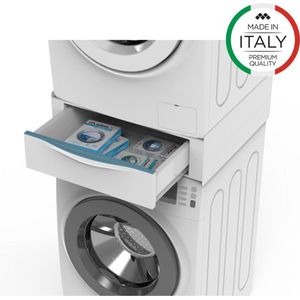 Meliconi Basetorre Extra - D55 x H20 cm - Uitneembare Lade - Stapelset - Antislip - Compatibel met alle wasmachines met een diepte van min. 45 cm - Wasmachineonderdeel & -accessoire - Wit