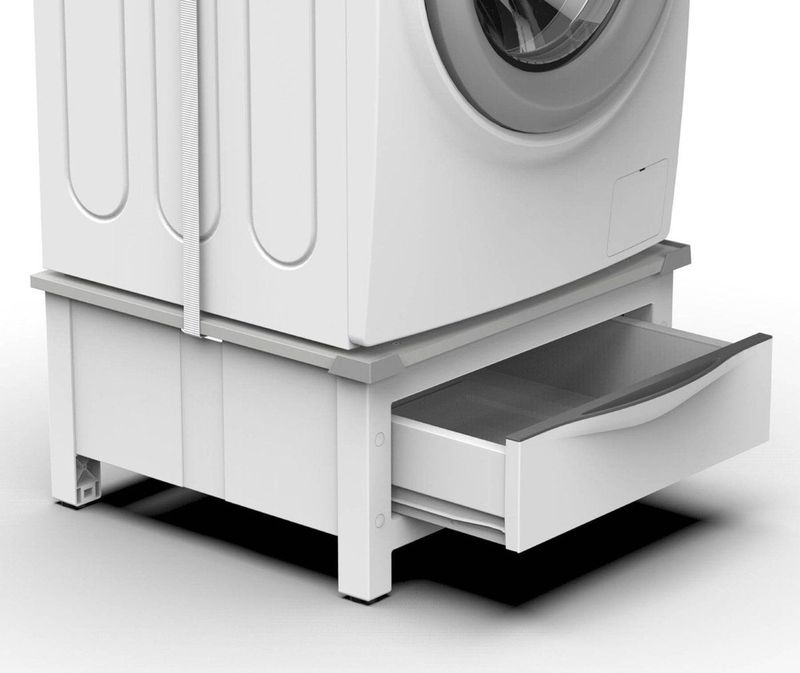 Meliconi - Base Space Extra - Verhoger voor Wasmachine of Droger - Wit - Uittrekbare Lade 28 L - Max 250 Kg