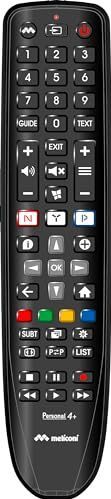 Meliconi Gumbody Personal 4+ TV afstandsbediening Phillips vervangt de originele afstandsbediening, reeds voorgeprogrammeerd, anti-shock rubberen behuizing.