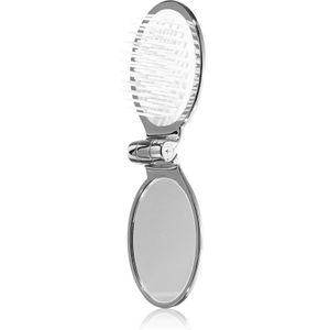 Janeke Chromium Line Folding Hair-Brush with Mirror Haarkam met Spiegeltje 9,5 x 5,5 x 3,5 cm