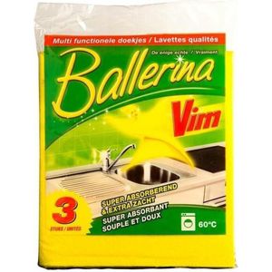 Ballerina - Vim Gele Schoonmaakdoekjes - 3 stuks