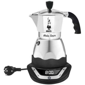 Bialetti Easy Timer Moka espressomaker - Percolator - 3 kops - Elektrisch - Aluminium
