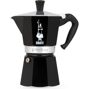 Bialetti Moka Express Percolator 6 kops Aluminium Zwart