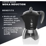 Bialetti Moka Induction - Percolator - Zwart - 2 kops