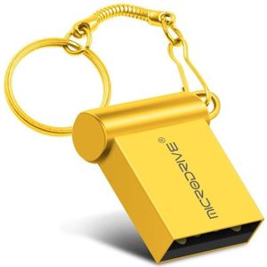 MicroDrive 64GB USB 2 0 metalen mini USB flash drives U disk (goud)