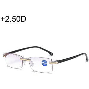 Rimless anti Blue-Ray blauwe film lenzen Presbyopische bril  + 2.50 D (zwart)
