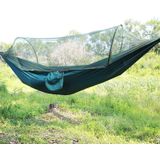 Draagbare Outdoor Camping volledige-automatische nylon parachute hangmat met klamboes  grootte: 250 x 120cm (donkergroen)