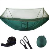 Draagbare Outdoor Camping volledige-automatische nylon parachute hangmat met klamboes  grootte: 250 x 120cm (donkergroen)