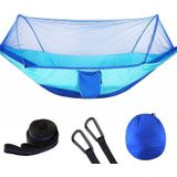 Draagbare Outdoor Camping vol-automatische nylon parachute hangmat met klamboes  grootte: 250 x 120cm (donkerblauw + baby blauw)