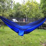 Draagbare buiten parachute hangmat met klamboes (blauw)