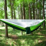 Draagbare buiten parachute hangmat met klamboes (groen)