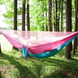 Draagbare buiten parachute hangmat met klamboes (roze blauw)