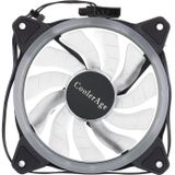 Kleur LED 12cm 3pin computeronderdelen chassis fan computer host Cooling Fan stille ventilator koeling  met stroomaansluiting kabel & wit licht (wit)