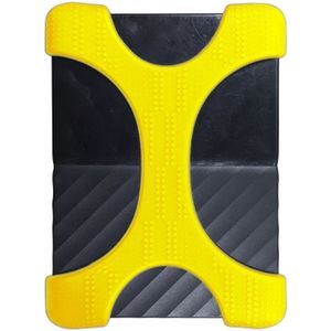 X type 2 5 inch draagbare harde schijf silicone case voor 2TB-4 TB WD & SEAGATE & Toshiba draagbare harde schijf  zonder gat (geel)