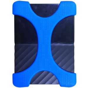 X type 2 5 inch draagbare harde schijf silicone case voor 2TB-4 TB WD & SEAGATE & Toshiba draagbare harde schijf  zonder gat (blauw)