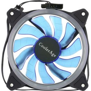 Kleur LED 12cm 3pin computeronderdelen chassis fan computer host Cooling Fan stille ventilator koeling  met stroomaansluiting kabel & blauw licht (blauw)