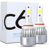 2 stuks 9005 18W 1800 LM 8000K IP68 Casnbus constante huidige auto LED-koplamp met 2 COB-lampen  DC 9-36V (ijsblauw licht)