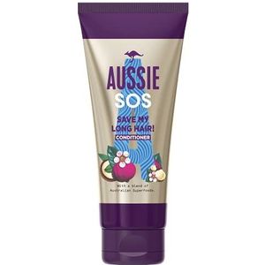 Aussie SOS Save My Long Hair conditioner, voor droog en krullend haar, onmiddellijke ontwarring, glans en voeding, verzorging niet getest op dieren, 200 ml