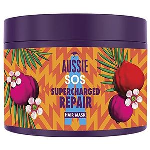 Aussie SOS Supercharged Repair Haarmasker Vegan Supercharged Repair Haarmasker, voor haar dat gered moet worden, met Australische superfoods, 450 ml
