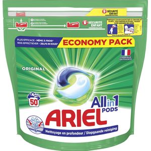 Ariel All in 1 Wasmiddel Pods Original Wit - 50 Wasbeurten - Voordeelverpakking