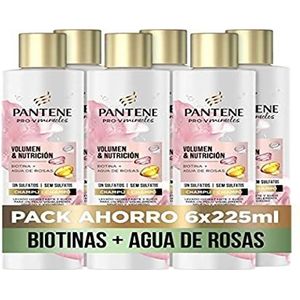Pantene Pro-V Miracles Shampoo voor volume en voedingsstoffen zonder siliconen, voor een haar met lichaam en volume, 6 x 225 ml