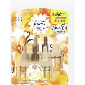 Ambi pur febreze 3 volution vanille & magnolia 2x20 ml - 2x 90 dagen- limited editon